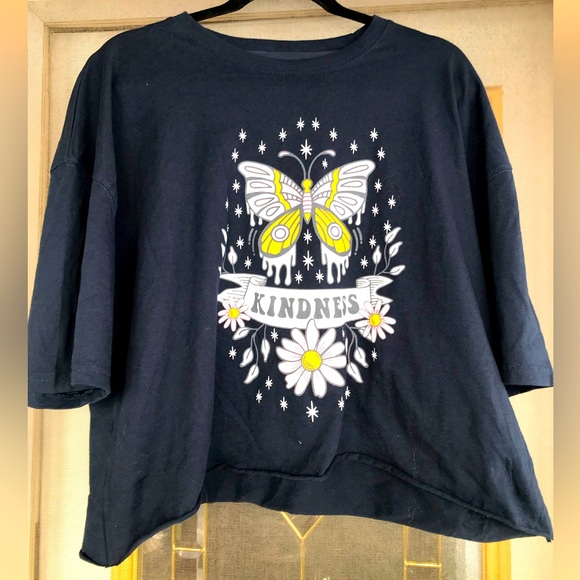 Women’s Cropped “Kindness” T-shirt XL - Picture 1 of 3